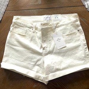 NWT Lucky Brand Ava Mid Rise White Shorts
